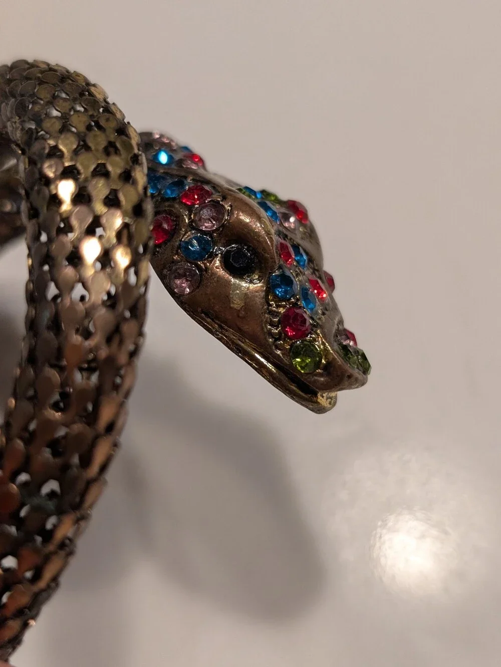 Vintage Mesh Gold Snake Coil Crystal Boho Indie Fairy Bracelet